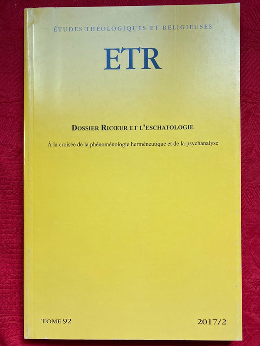 Occasion - Etudes Théologiques et Religieuses 2017/2