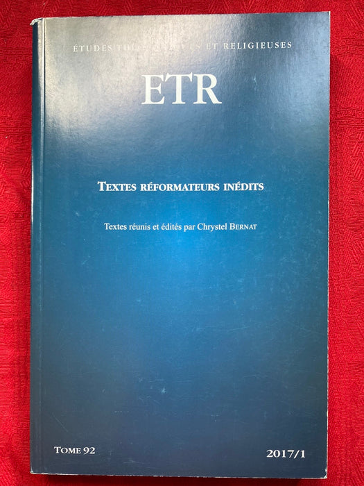 Occasion - Etudes Théologiques et Religieuses 2017/1