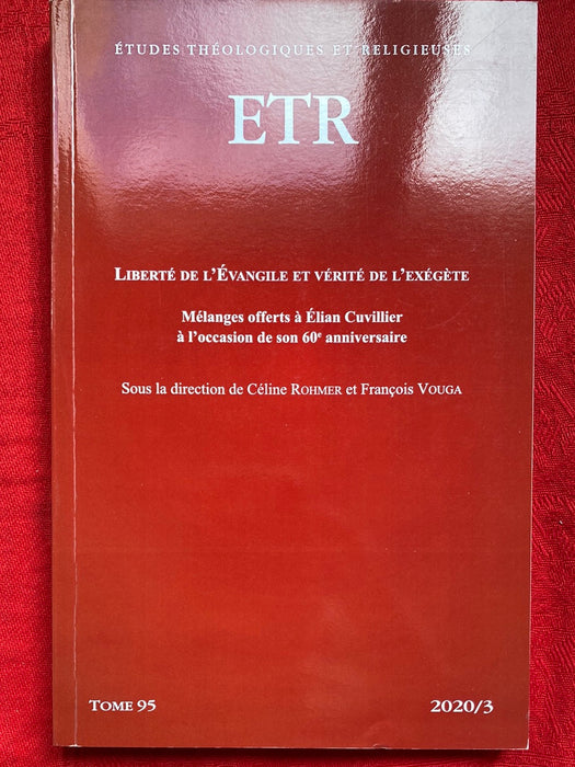 Occasion - Etudes Théologiques et Religieuses 2020/3