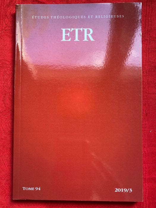 Occasion - Etudes Théologiques et Religieuses 2019/3