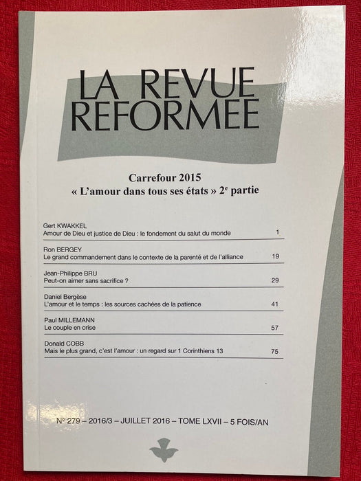 Occasion - La Revue réformée #279 Juillet 2016