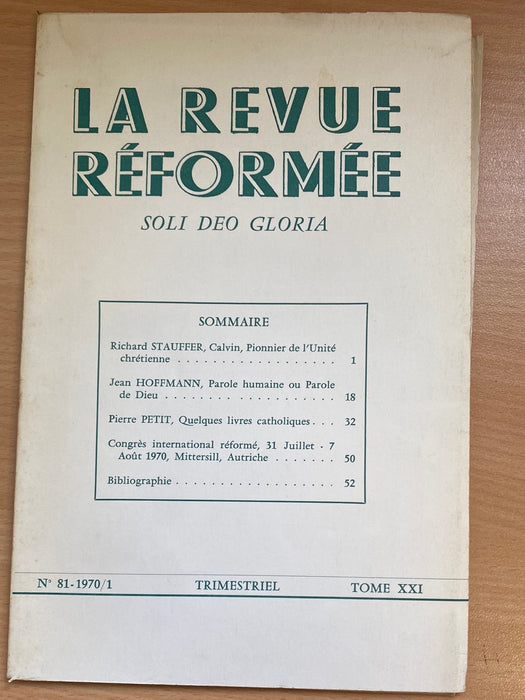 Occasion - La revue réformée #81 1970/1