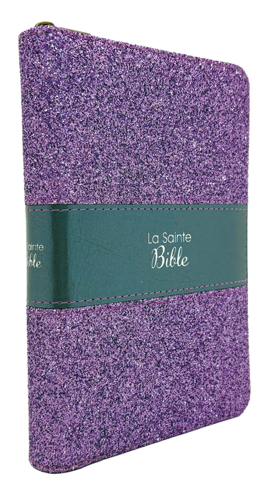 La Sainte Bible Segond 1910. Édition pailletée avec glissière violette