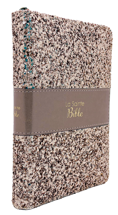 La Sainte Bible Segond 1910. Édition pailletée avec glissière bronze