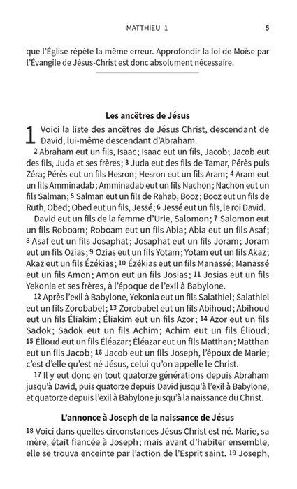 Évangile de Matthieu - Nouvelle Français courant (NFC)