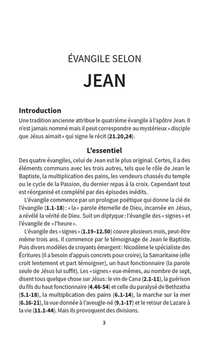 Évangile de Jean - Nouvelle Français courant (NFC)