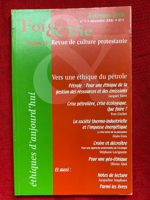 Occasion - Foi et Vie 5 Décembre 2006