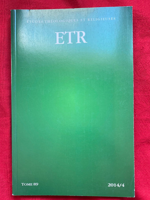 Occasion - Etudes Théologiques et Religieuses 2014/4