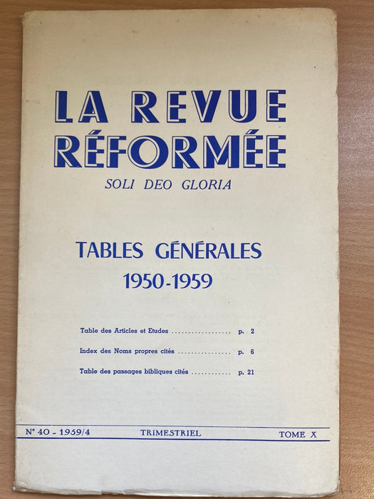 Occasion - La revue réformée #40 1959/4