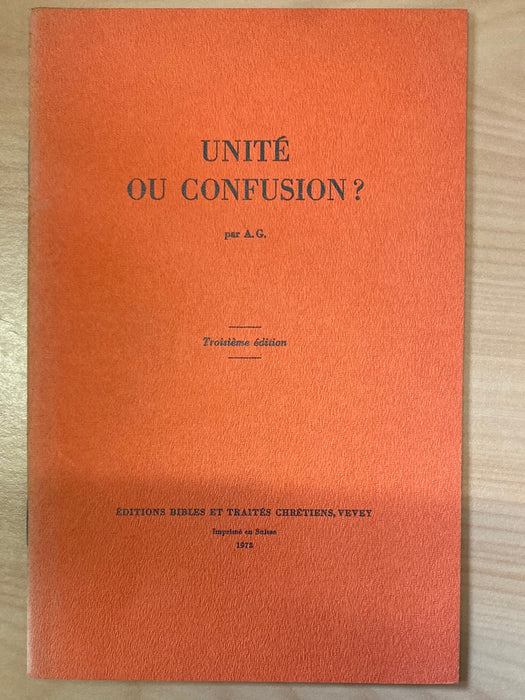 Unité ou confusion ?