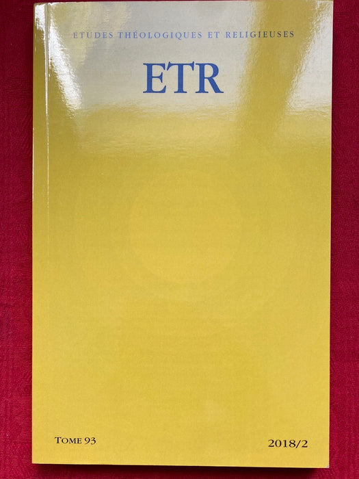 Occasion - Etudes Théologiques et Religieuses 2018/2