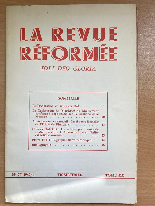 Occasion - La revue réformée #77 1969/1