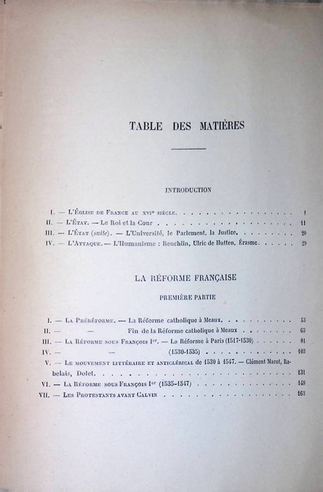 Occasion - Histoire de la réforme française : des Origines à l'Édit de Nantes
