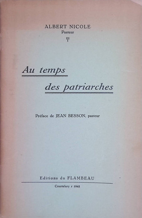 Occasion - Au temps des patriarches