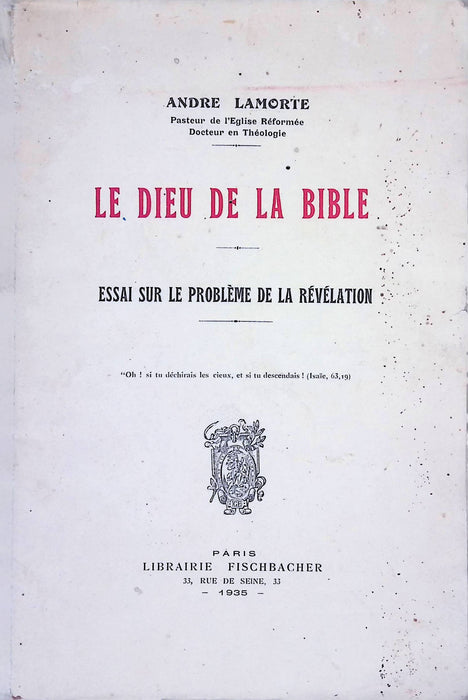 Le Dieu de la Bible