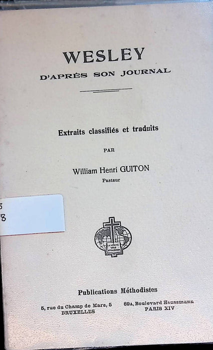 Wesley d'après son journal