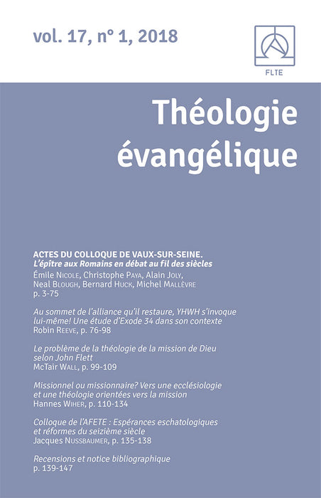 Revue Théologie Évangélique 2018 17.1
