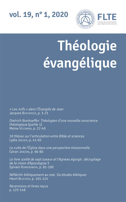 Revue Théologie Évangélique 2020 19.1