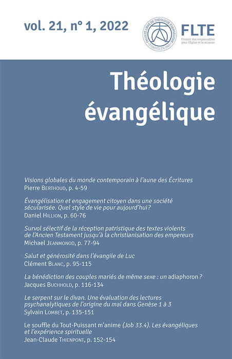 Revue Théologie Évangélique 2022 21.1