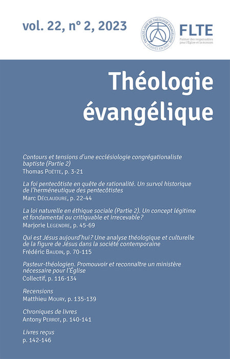 Revue Théologie Évangélique 2023 22.2