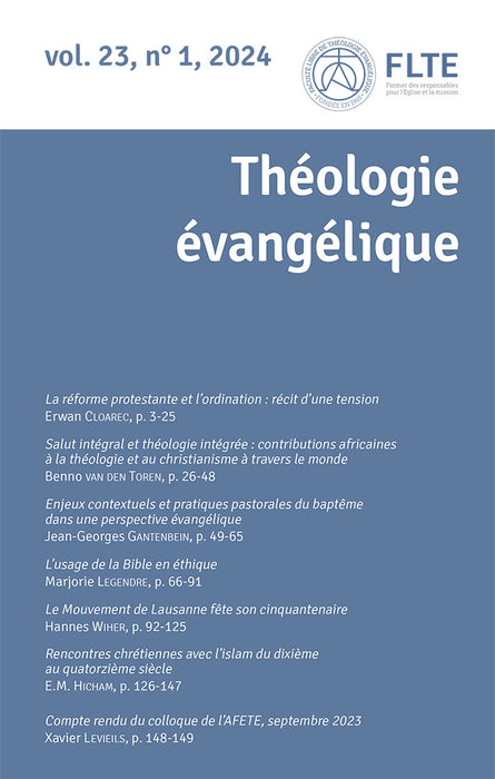Revue Théologie Évangélique 2024 23.1