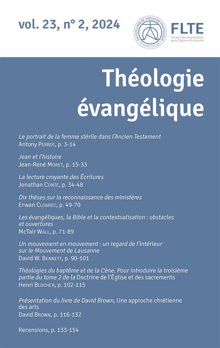 Revue Théologie Évangélique 2024 23.2