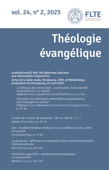 Revue Théologie Évangélique 2025 24.2