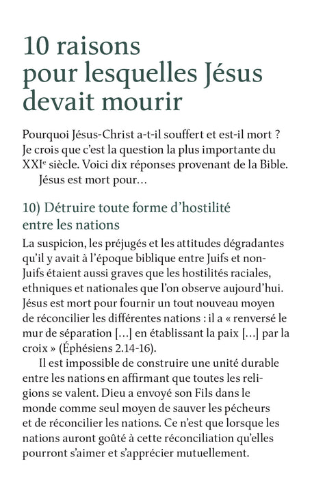 10 raisons pour lesquelles Jésus devait mourir