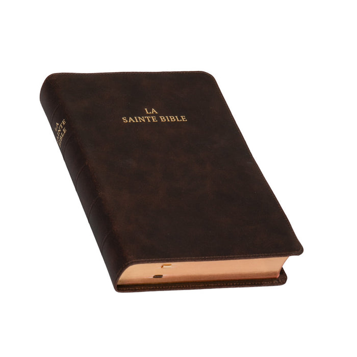 La Sainte Bible, Darby, grand format, cuir brun 2025 tranche dorée