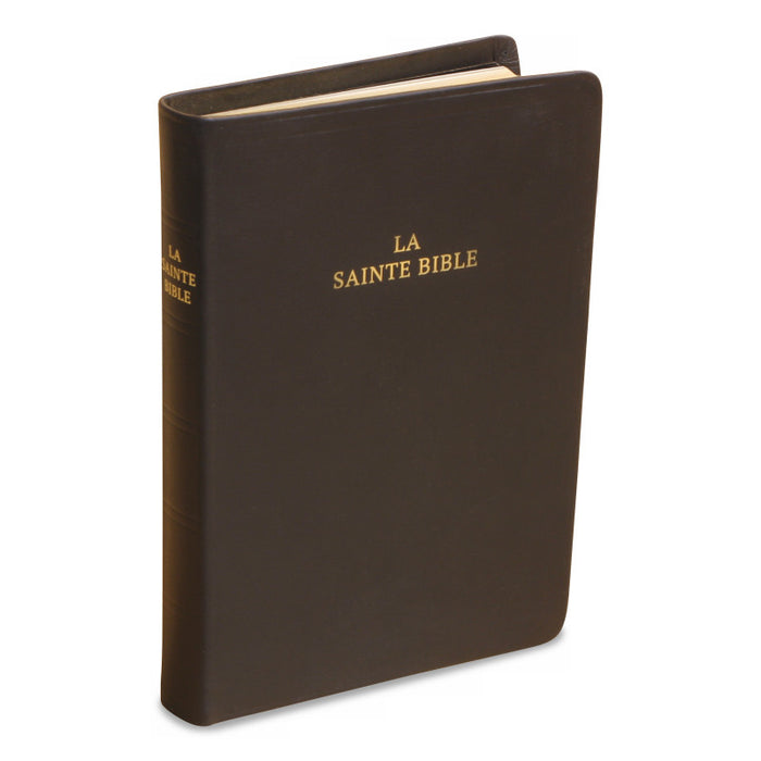 La Sainte Bible, Darby, grand format, cuir noir avec rebord et tranche dorée, titre sur la face