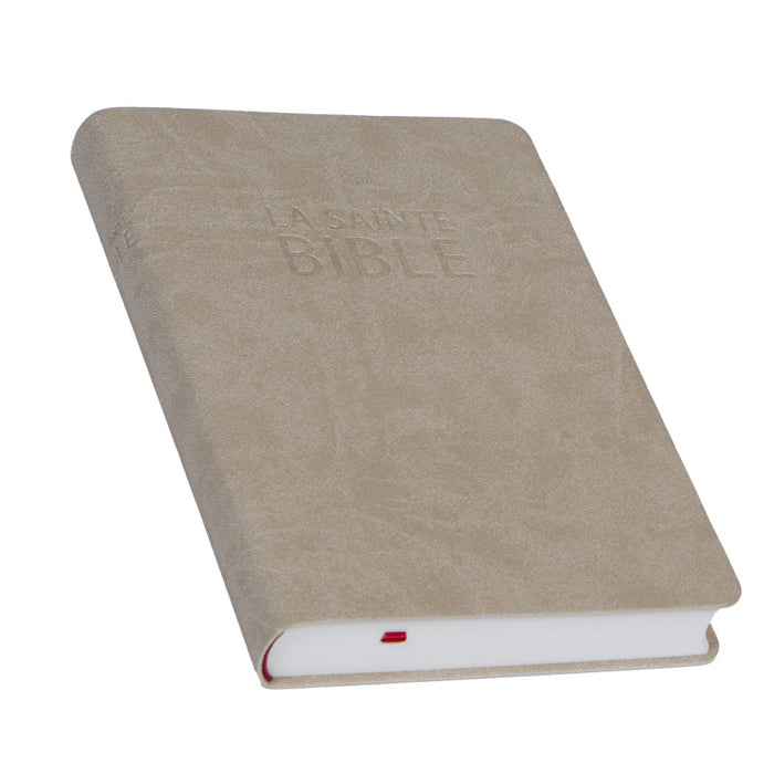 La Sainte Bible, Darby, grand format, simili cuir, souple, beige