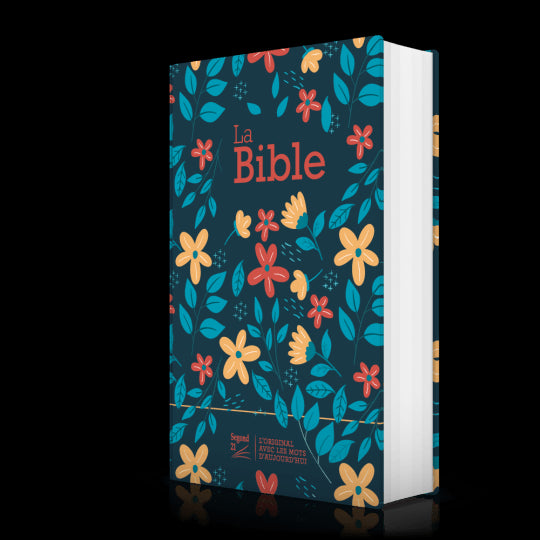 Bible Segond 21 compacte premium Blanche rigide toilée matelassée motif marguerites