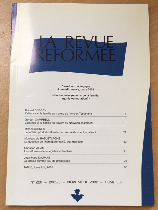 Occasion - La revue réformée #220 Novembre 2002
