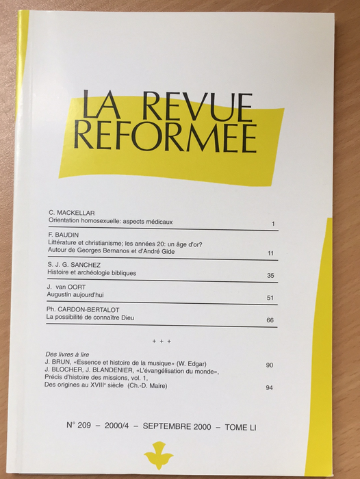 Occasion - La revue réformée #209 Septembre 2000