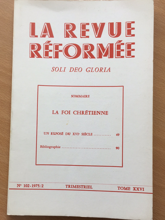 Occasion - La revue réformée #102 1975/2