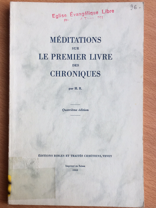 Occasion - Méditations sur le premier livre des chroniques