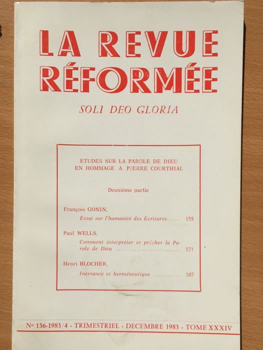 Occasion - La revue réformée #136 1983/4