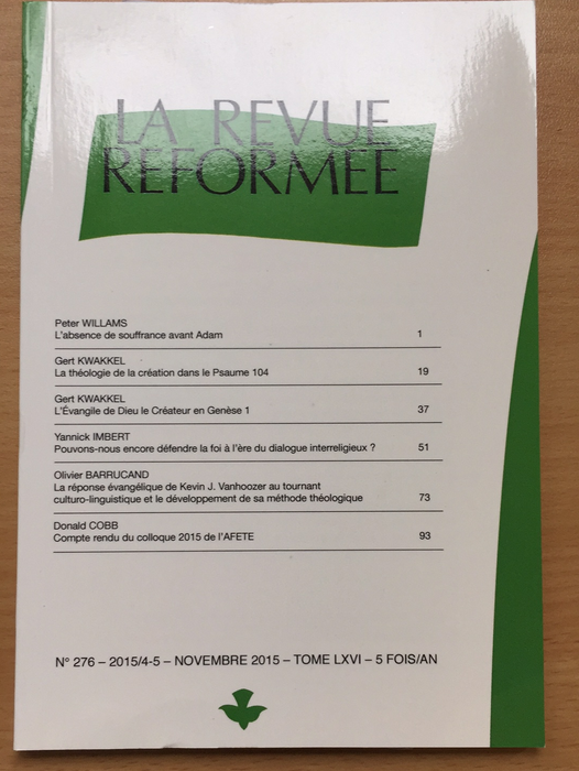 Occasion - La revue réformée #276 Novembre 2015