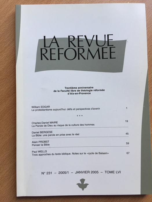 Occasion - La revue réformée #231 Janvier 2005