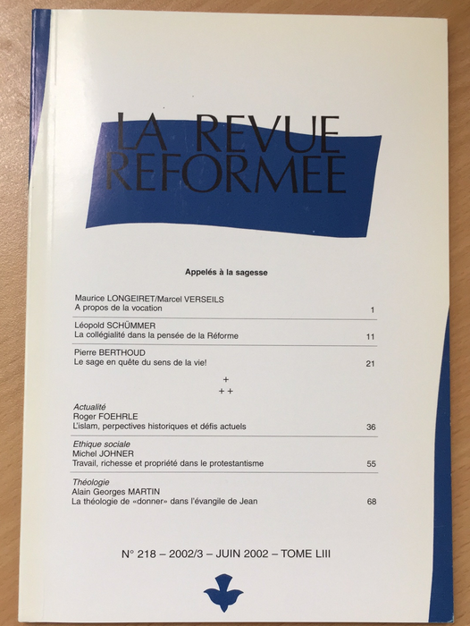 Occasion - La revue réformée #218 Juin 200