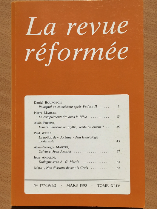 Occasion - La revue réformée #177 1993/2