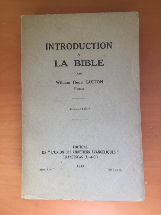 Occasion - Introduction à la Bible