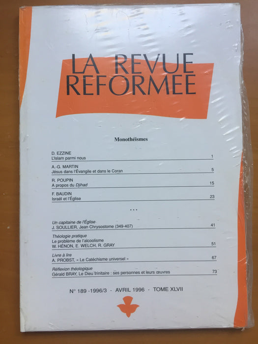 Occasion - La revue réformée #189 Avril 1996