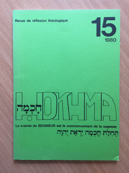 Occasion - Hokhma n°15