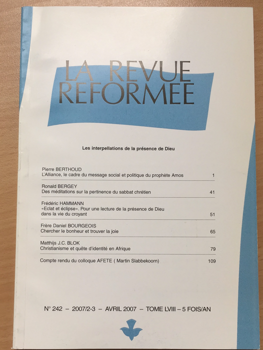 Occasion - La revue réformée #242 Avril 2007