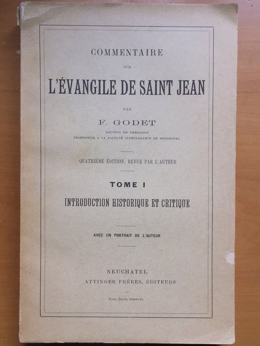 Commentaire sur l'Evangile de Saint Jean
