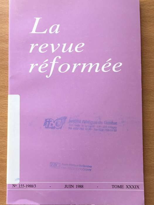 Occasion - La revue réformée #155 1988/3