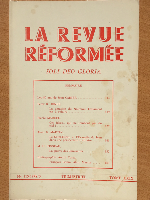 Occasion - La revue réformée #115 1978/3