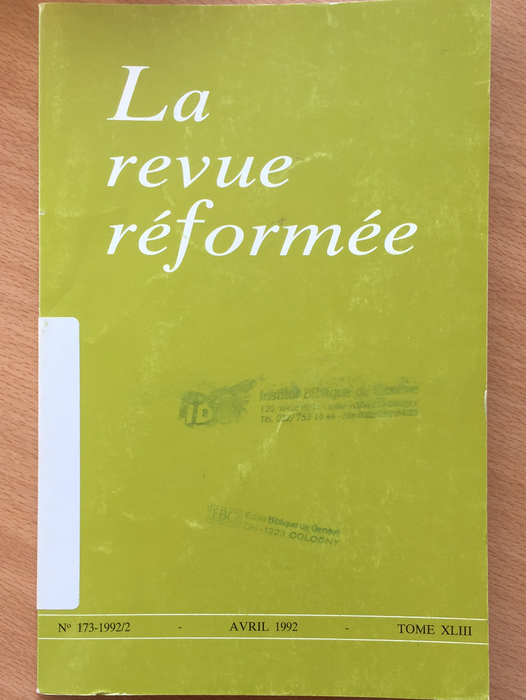 Occasion - La revue réformée #173 1992/2