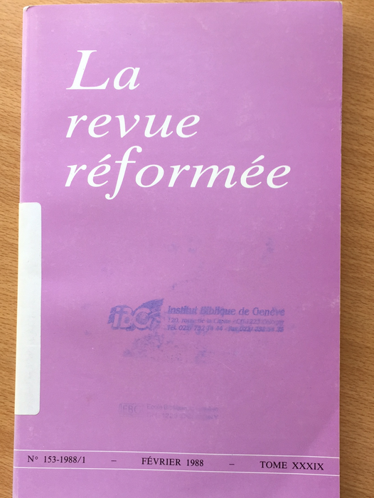 Occasion - La revue réformée #153 1988/1